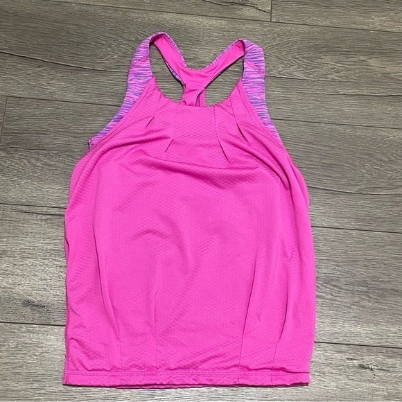 Ivivva Lululemon Girls Double Dutch Tank Top Dance Built in Bra Pink Size 10 - Picture 1 of 7